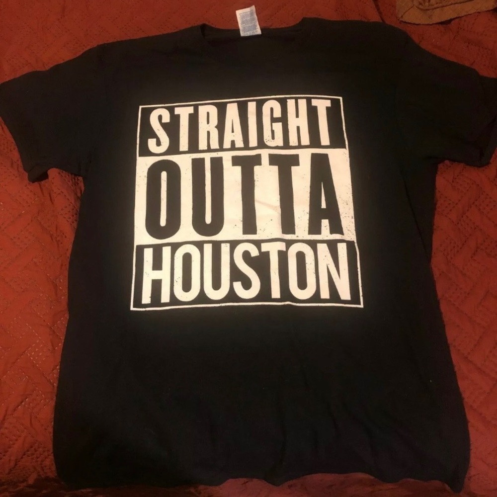 Black Straight Outta Houston T-Shirt Size M